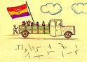 En este auto van ninos Espanoles con camaradas Franceses pidiendo dinero para el Gobierno Espanol. Jose Antonio Sanchez, De Sestao (Vizcaya), Edad 11 anos